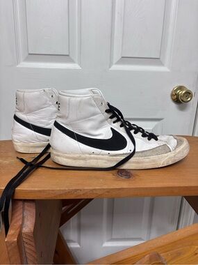 Nike White and Black High-Top Sneakers